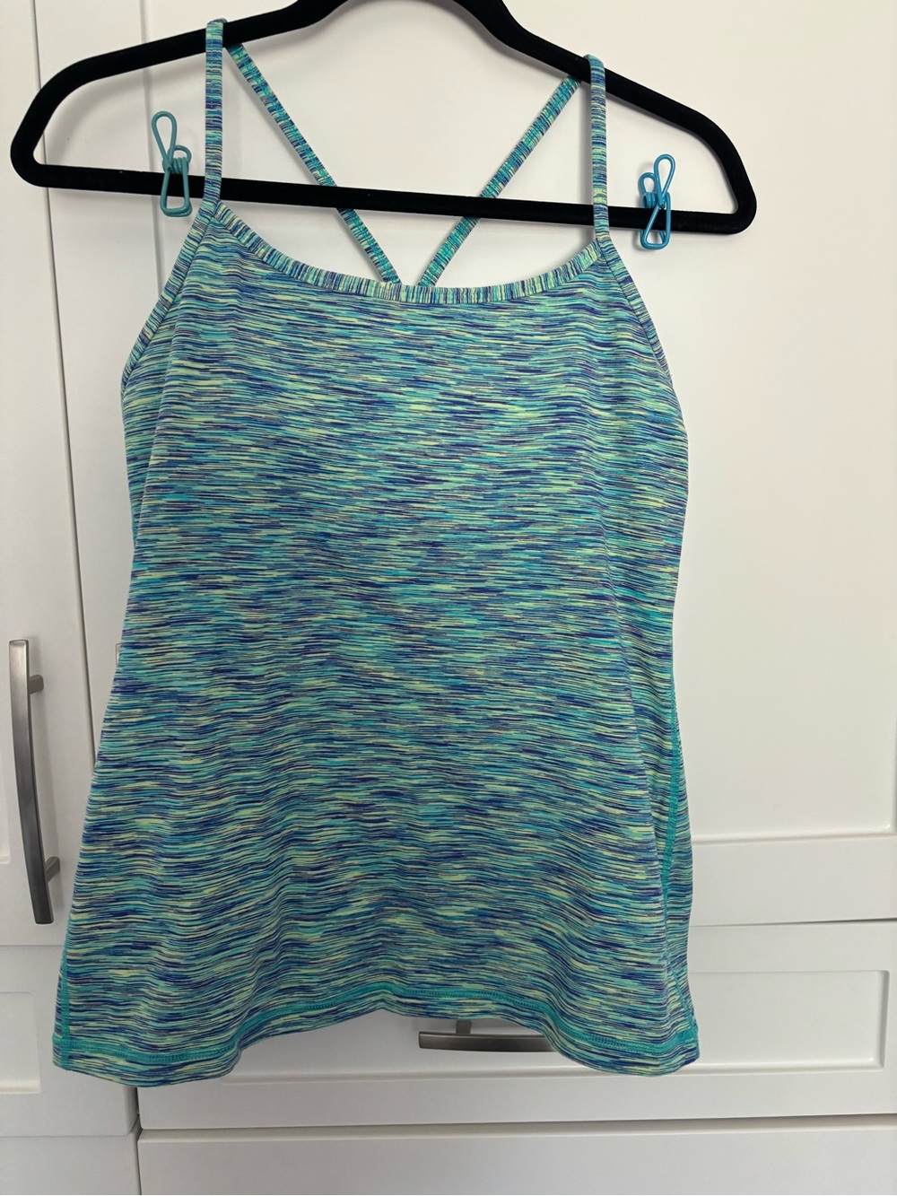 Lululemon Blue-Green Space Dye Strappy Tank Top